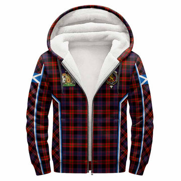 Brown (Broun) Tartan Crest Sherpa Hoodie Scotland Coat of Arm Flag Style - Tartan Vibes Clothing