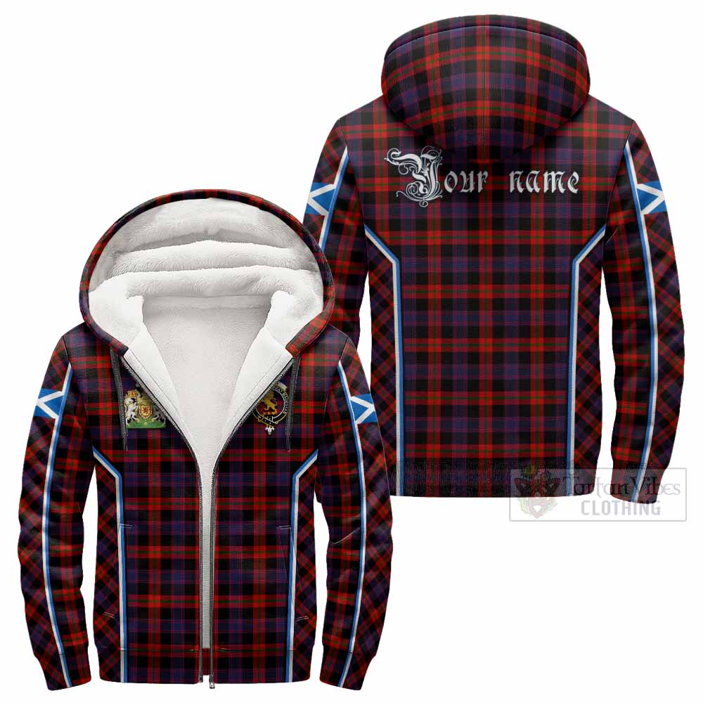 Brown (Broun) Tartan Crest Sherpa Hoodie Scotland Coat of Arm Flag Style - Tartan Vibes Clothing
