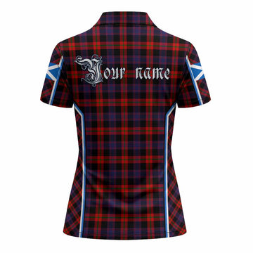 Brown (Broun) Tartan Crest Women's Polo Shirt Scotland Coat of Arm Flag Style - Tartan Vibes Clothing