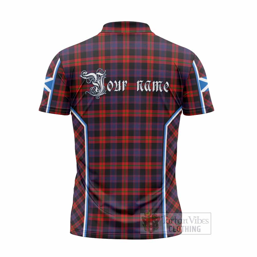 Brown (Broun) Tartan Crest Zipper Polo Shirt Scotland Coat of Arm Flag Style - Tartan Vibes Clothing