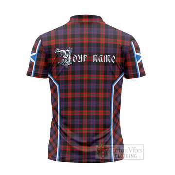 Brown (Broun) Tartan Crest Zipper Polo Shirt Scotland Coat of Arm Flag Style - Tartan Vibes Clothing