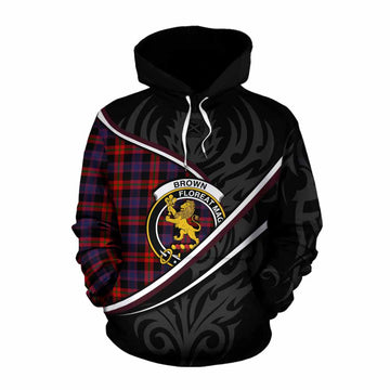 Brown (Broun) Tartan Family Crest Cotton Hoodie Celtic Scottish Thistle Floral - Tartan Vibes Clothing