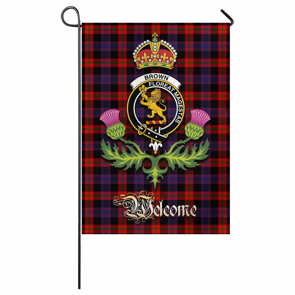 Brown (Broun) Tartan Family Crest Garden Flag Royal Thistle Welcome Style - Tartan Vibes Clothing