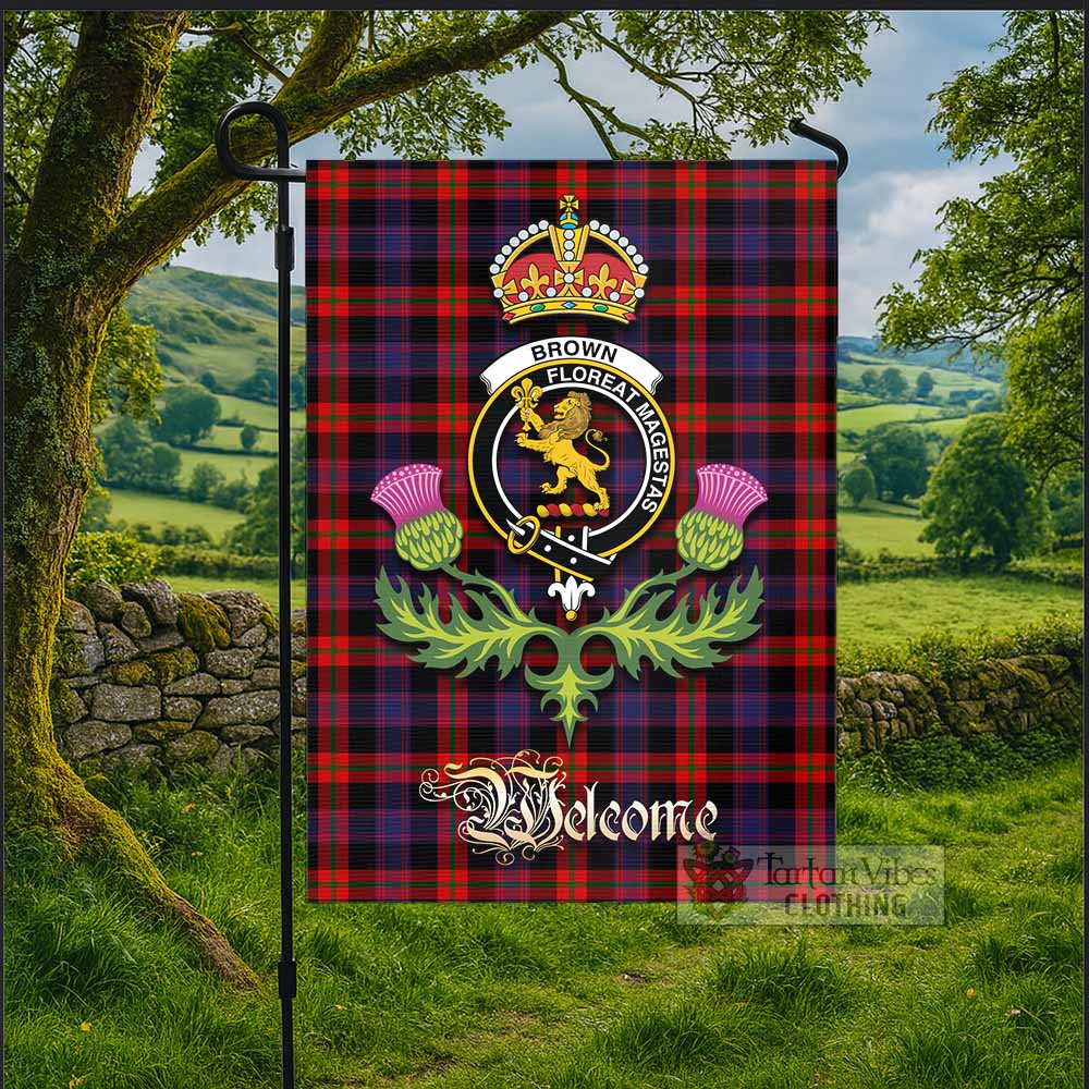 Brown (Broun) Tartan Family Crest Garden Flag Royal Thistle Welcome Style - Tartan Vibes Clothing