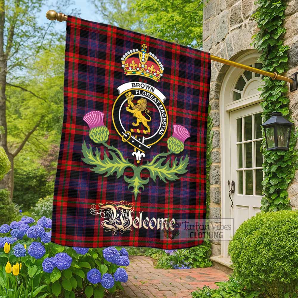 Brown (Broun) Tartan Family Crest Garden Flag Royal Thistle Welcome Style - Tartan Vibes Clothing