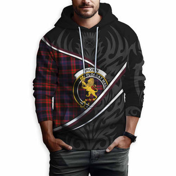 Brown (Broun) Tartan Family Crest Hoodie Celtic Scottish Thistle Floral - Tartan Vibes Clothing