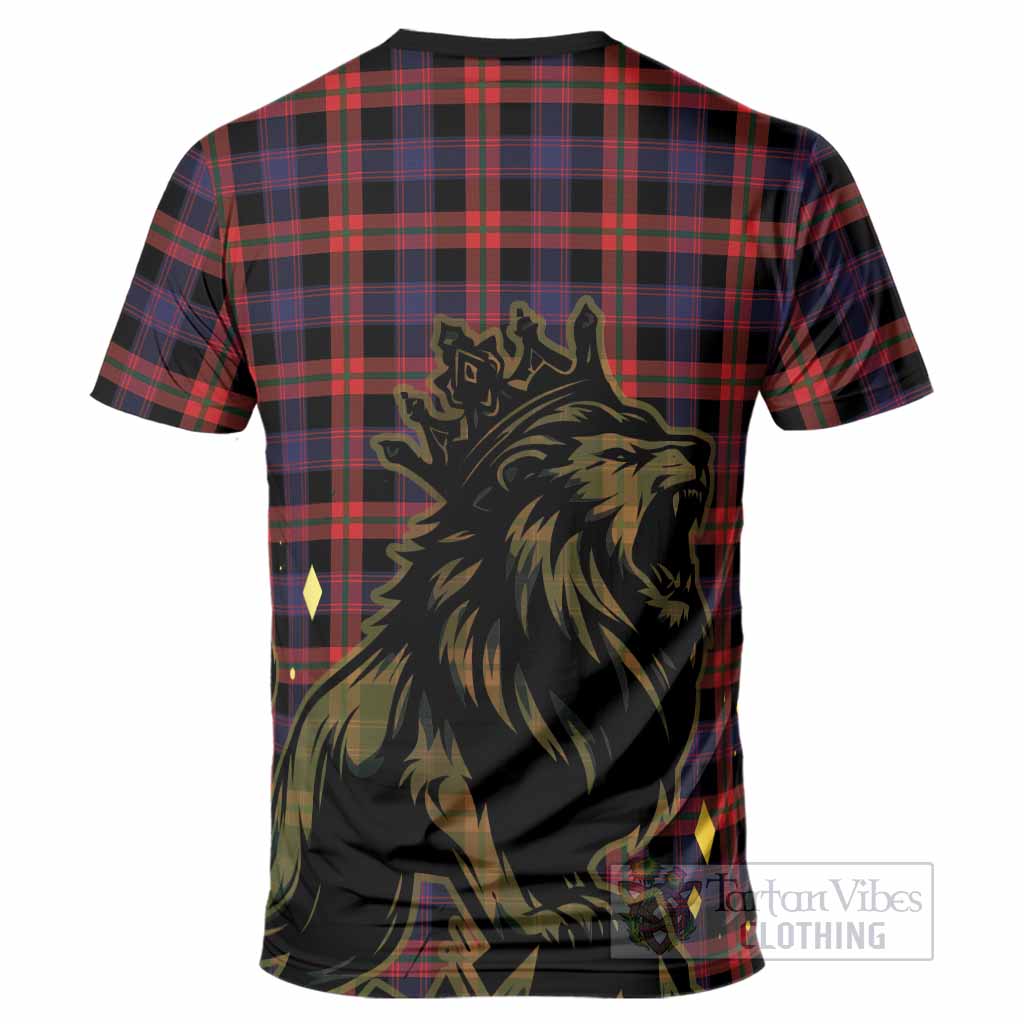 Brown (Broun) Tartan Family Crest T-Shirt Crowned Lion Roaring