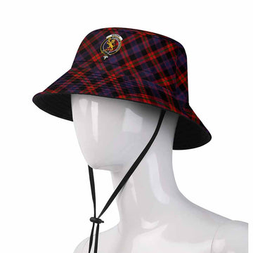Brown (Broun) Tartan Fishing Hat with Family Crest