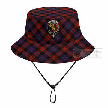 Brown (Broun) Tartan Fishing Hat with Family Crest