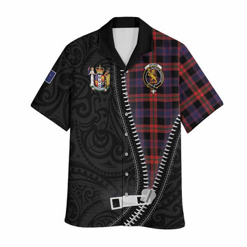 Brown (Broun) Tartan Hawaiian Shirt New Zealand Pattern Unique Zipper Stylized