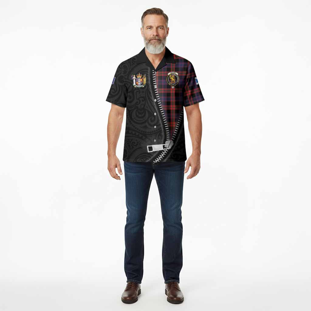 Brown (Broun) Tartan Hawaiian Shirt New Zealand Pattern Unique Zipper Stylized