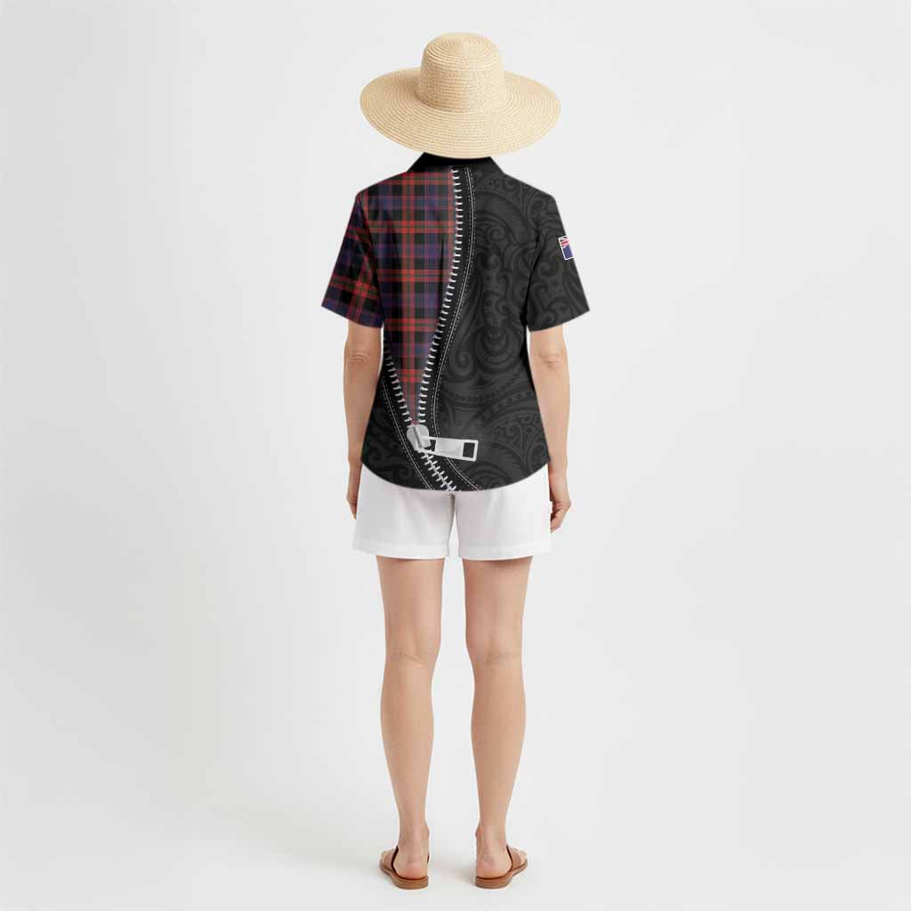 Brown (Broun) Tartan Hawaiian Shirt New Zealand Pattern Unique Zipper Stylized