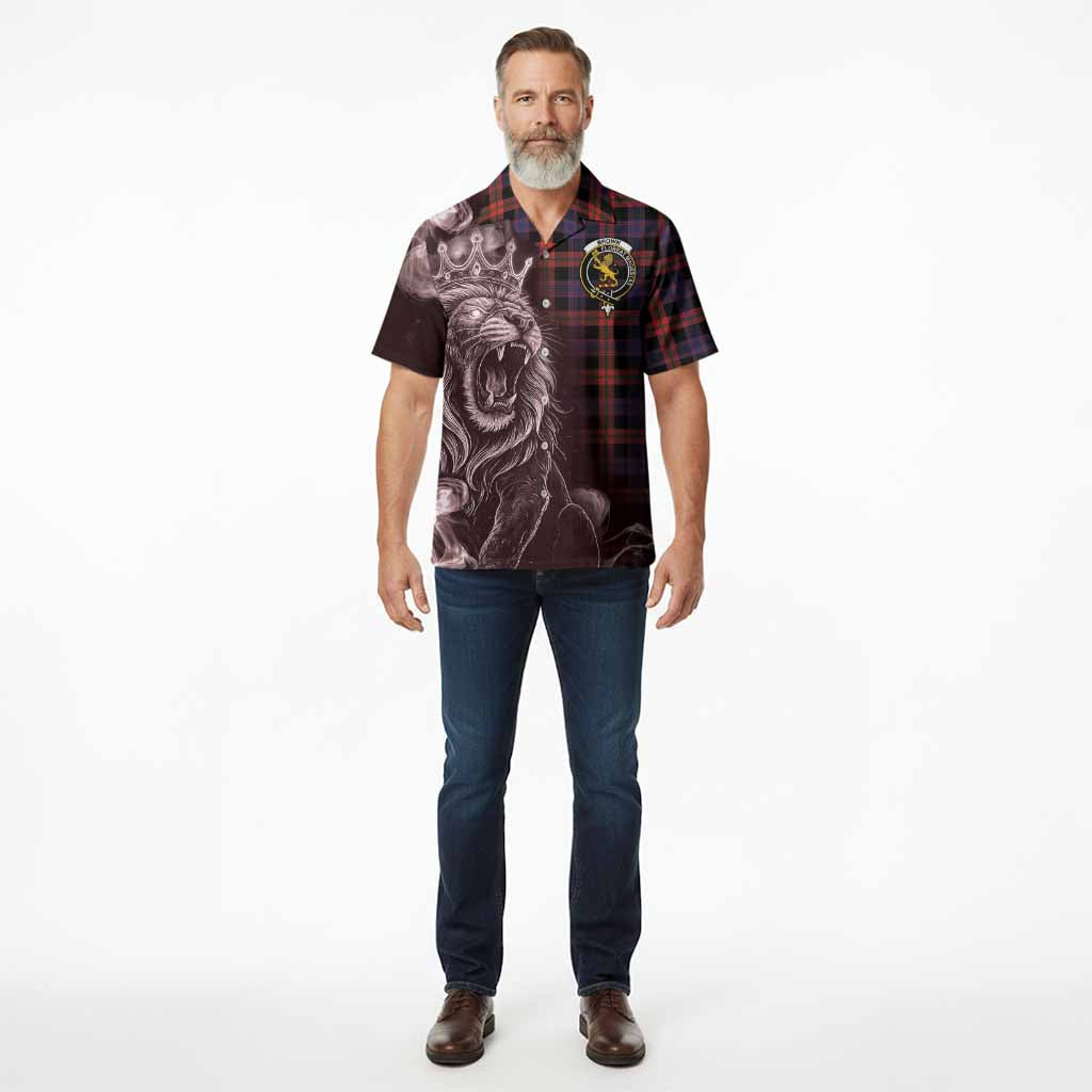 Brown (Broun) Tartan Hawaiian Shirt Roaring Lion Heritage