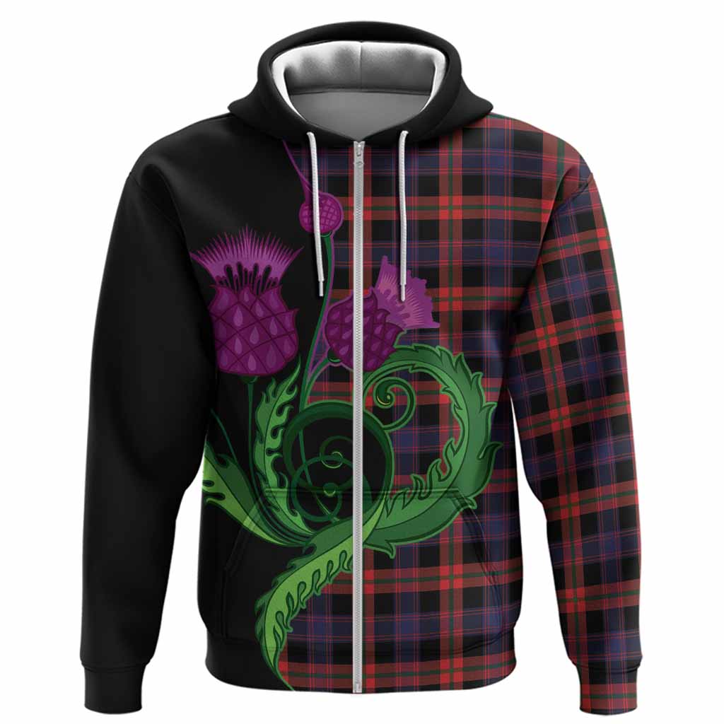 Brown (Broun) Tartan Hoodie Traditional Scottish Thistle