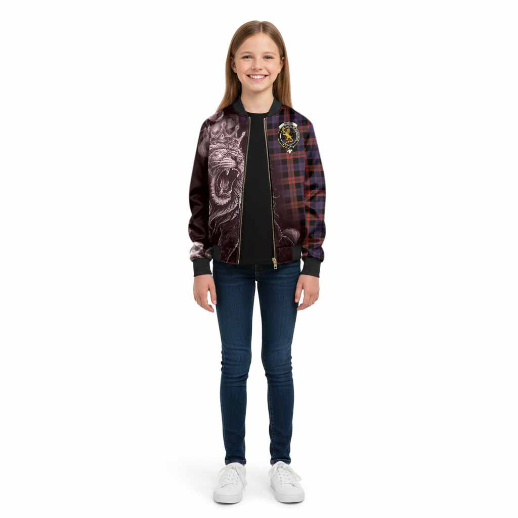 Brown (Broun) Tartan Kid Bomber Jacket Roaring Lion Heritage