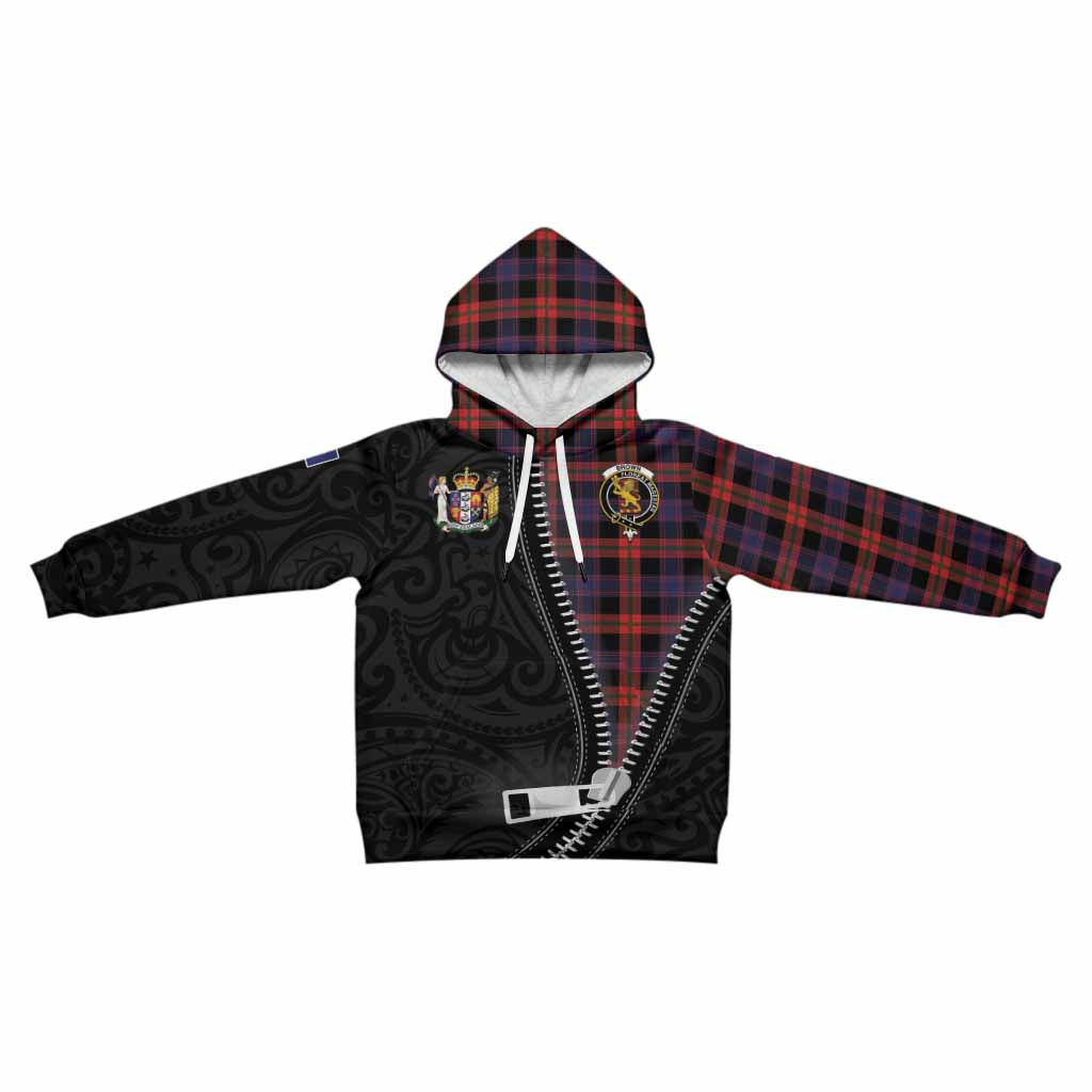 Brown (Broun) Tartan Kid Hoodie New Zealand Pattern Unique Zipper Stylized