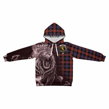 Brown (Broun) Tartan Kid Hoodie Roaring Lion Heritage