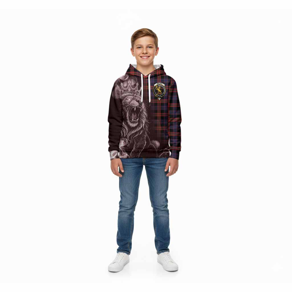 Brown (Broun) Tartan Kid Hoodie Roaring Lion Heritage