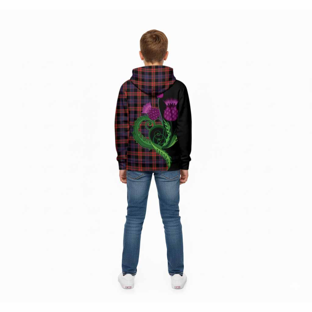 Brown (Broun) Tartan Kid Hoodie Traditional Scottish Thistle