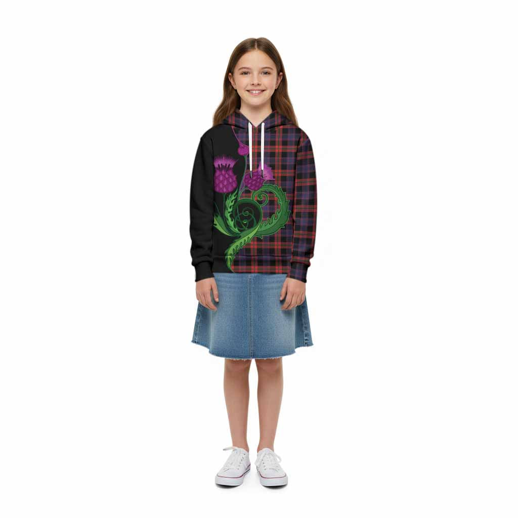 Brown (Broun) Tartan Kid Hoodie Traditional Scottish Thistle