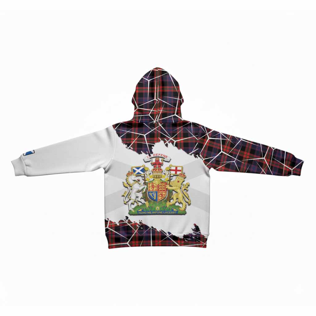Brown (Broun) Tartan Kid Hoodie with Family Crest and Lion Rampant Grunge Style