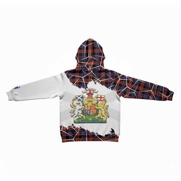 Brown (Broun) Tartan Kid Hoodie with Family Crest and Lion Rampant Grunge Style