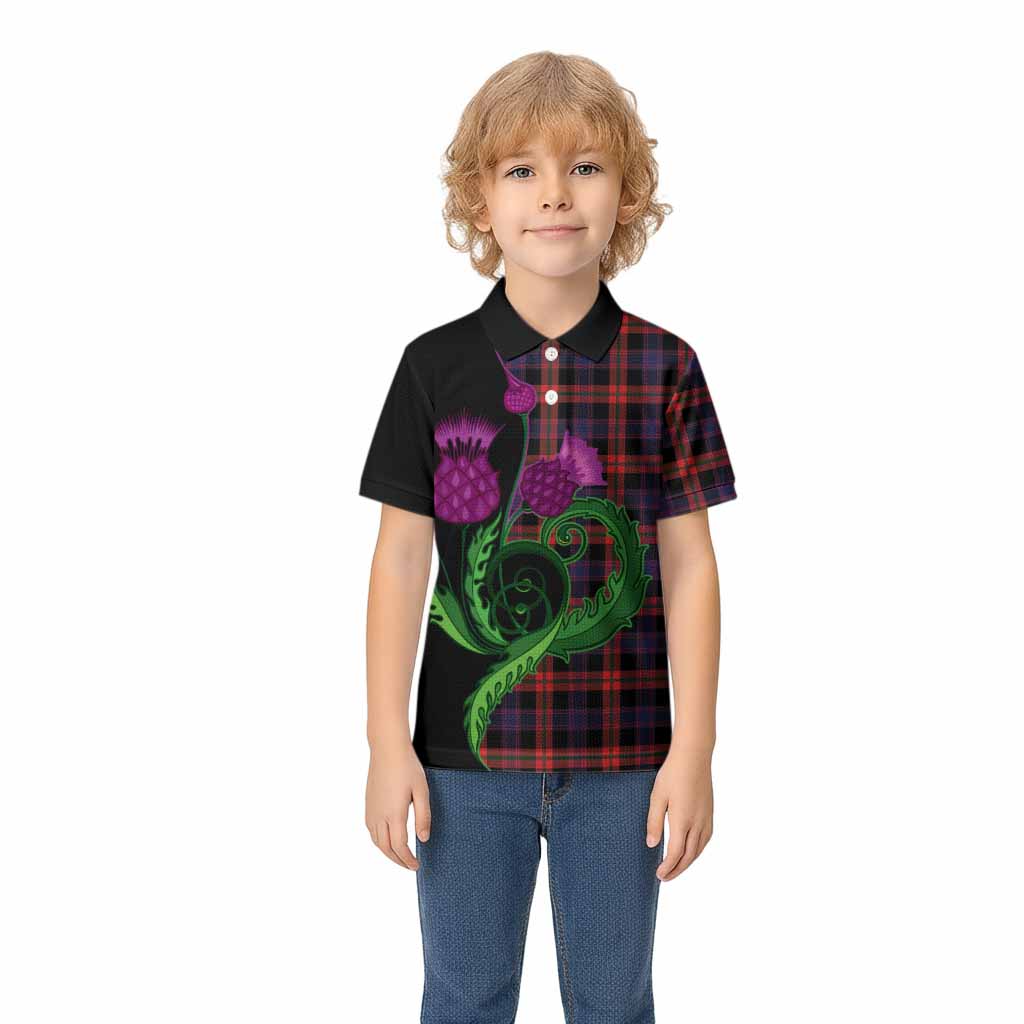 Brown (Broun) Tartan Kid Polo Shirt Traditional Scottish Thistle