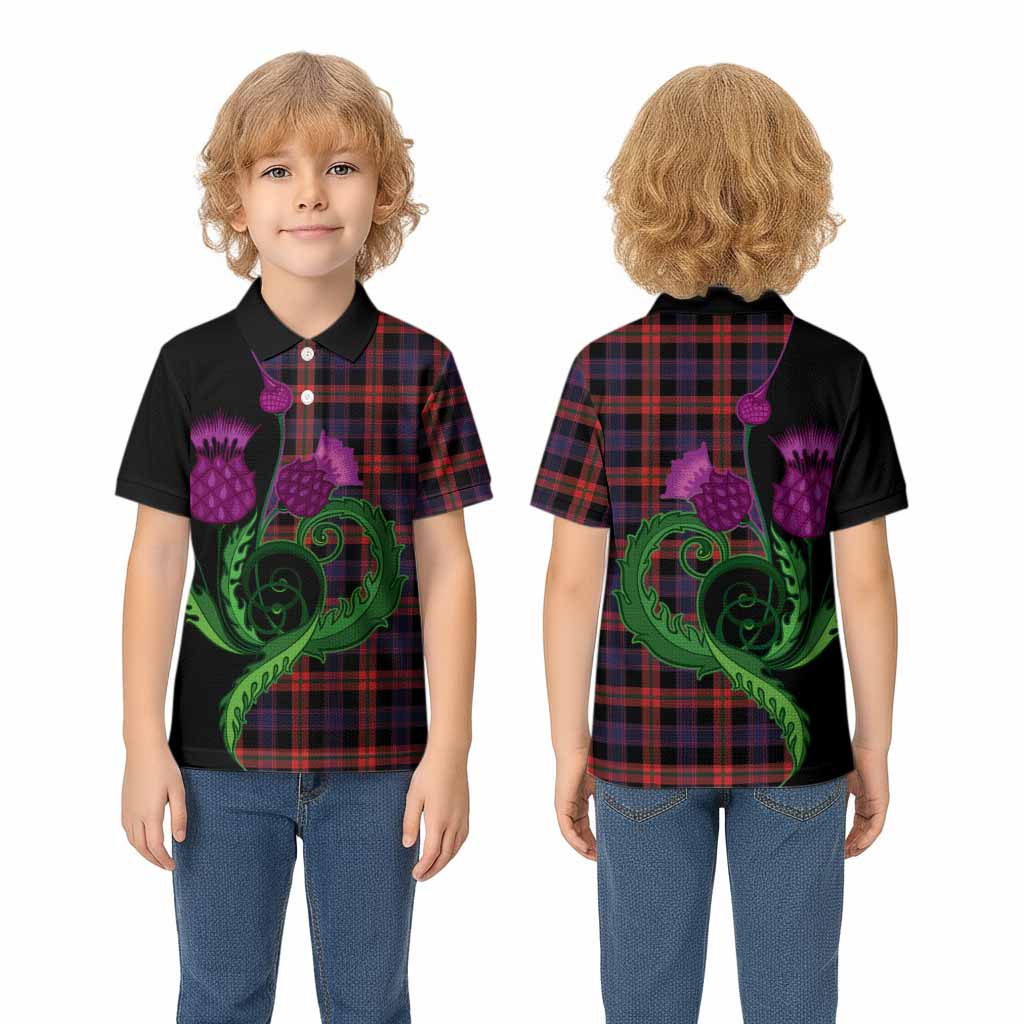Brown (Broun) Tartan Kid Polo Shirt Traditional Scottish Thistle