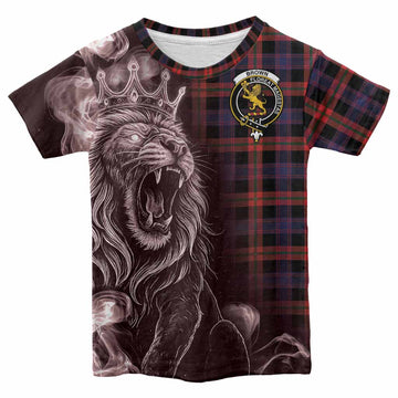 Brown (Broun) Tartan Kid T-shirt Roaring Lion Heritage