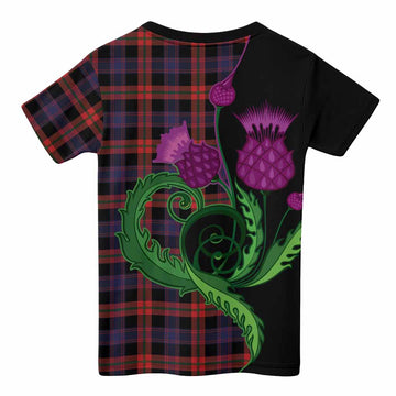 Brown (Broun) Tartan Kid T-shirt Traditional Scottish Thistle