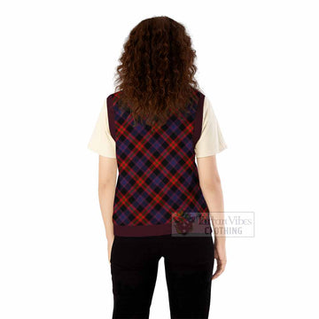 Brown (Broun) Tartan  Knitted V-Neck Vest Cross Style