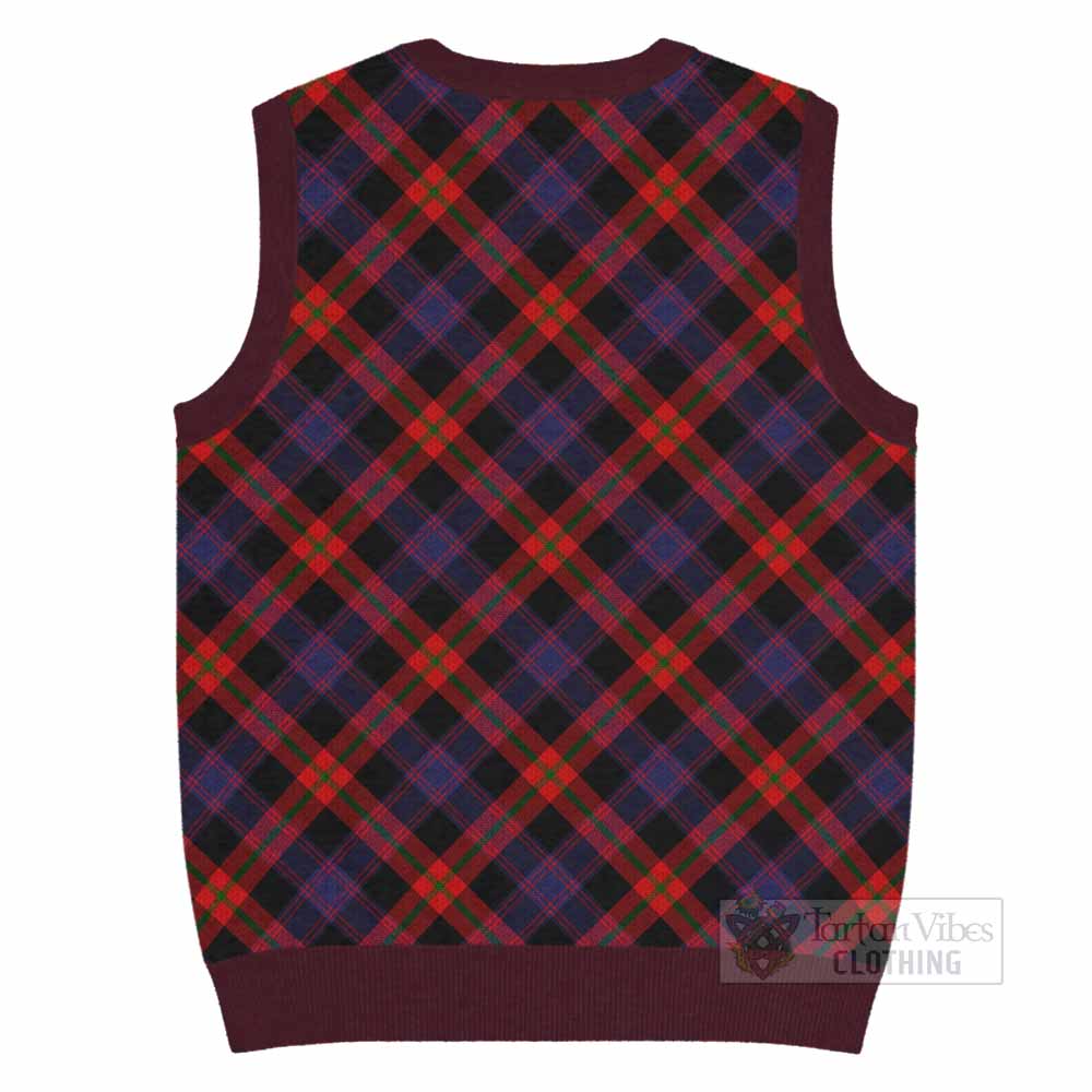 Brown (Broun) Tartan  Knitted V-Neck Vest Cross Style