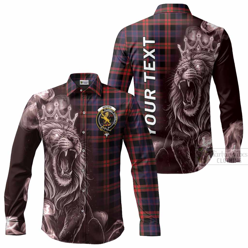 Brown (Broun) Tartan Long Sleeve Button Shirts Roaring Lion Heritage