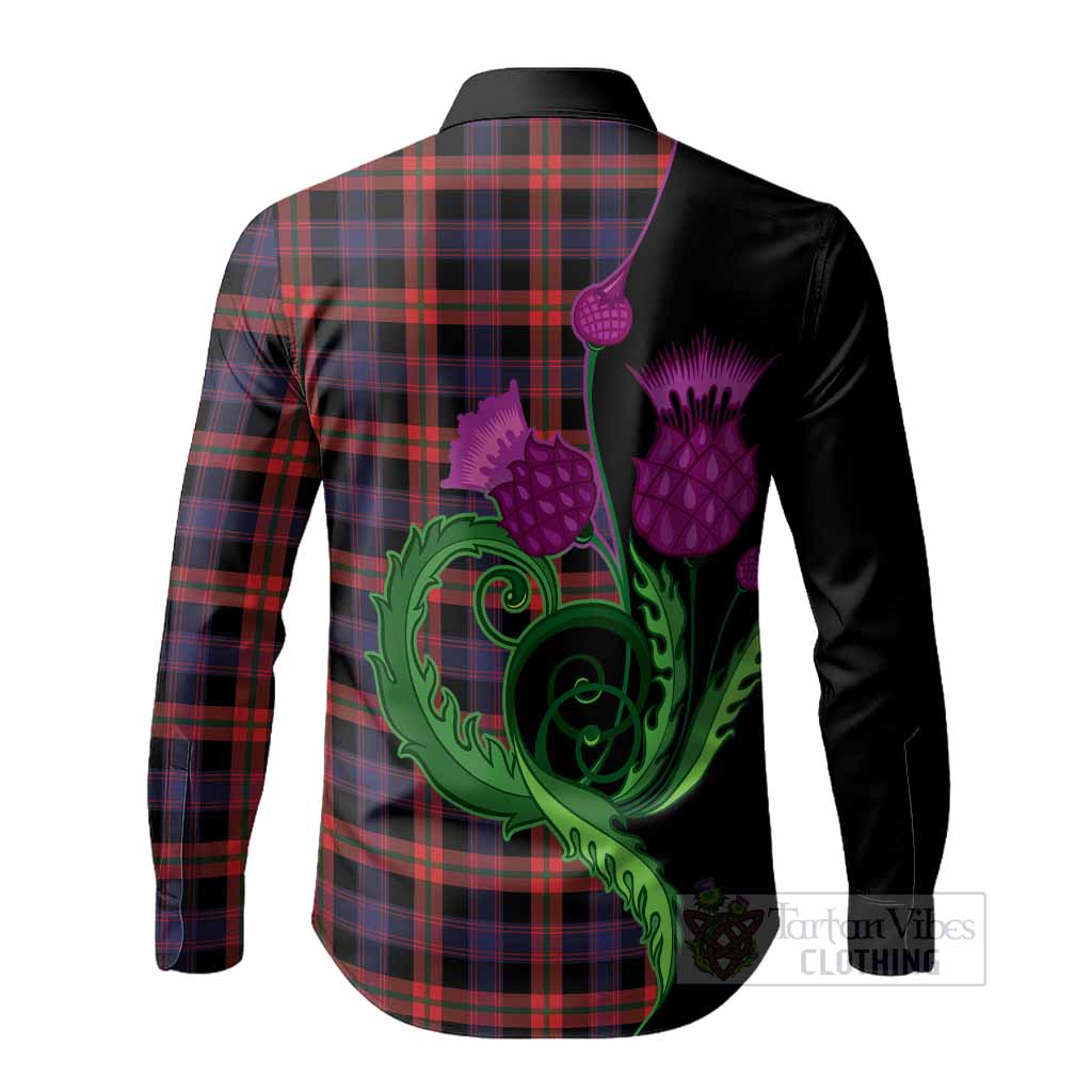 Brown (Broun) Tartan Long Sleeve Button Shirts Traditional Scottish Thistle