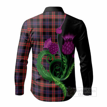 Brown (Broun) Tartan Long Sleeve Button Shirts Traditional Scottish Thistle