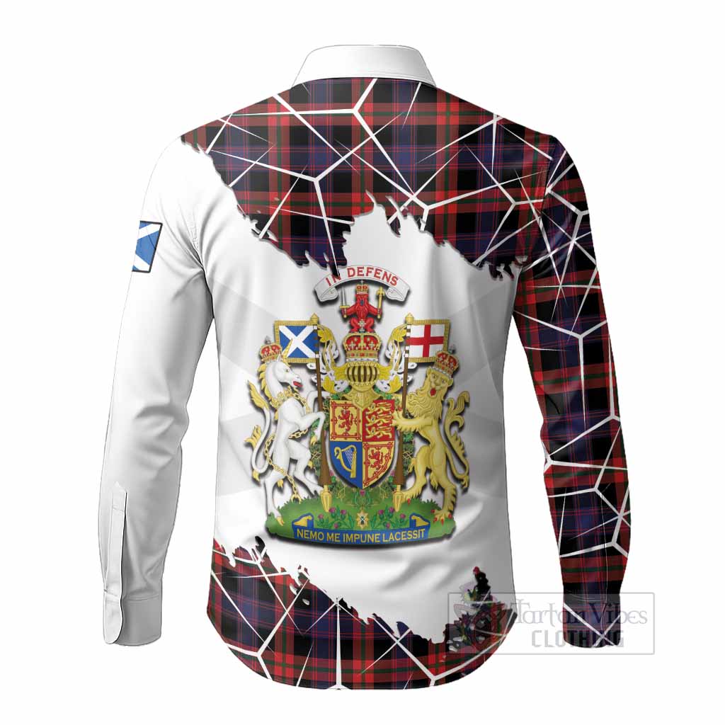 Brown (Broun) Tartan Long Sleeve Button Shirts with Family Crest and Lion Rampant Grunge Style