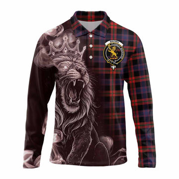 Brown (Broun) Tartan Long Sleeve Polo Shirt Roaring Lion Heritage