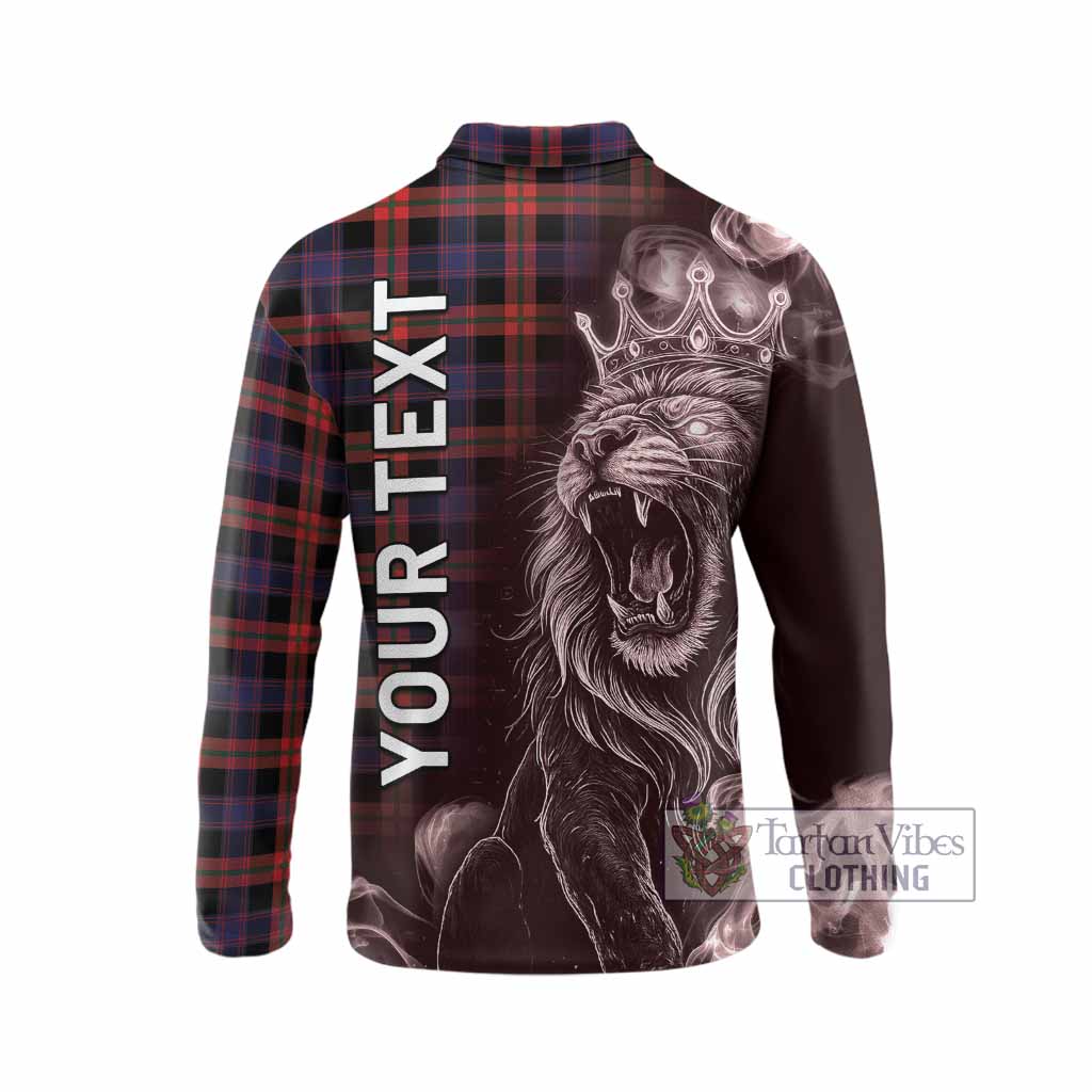 Brown (Broun) Tartan Long Sleeve Polo Shirt Roaring Lion Heritage