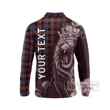 Brown (Broun) Tartan Long Sleeve Polo Shirt Roaring Lion Heritage