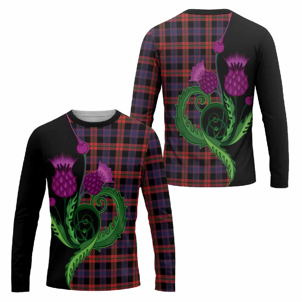 Brown (Broun) Tartan Long Sleeve T-Shirt Traditional Scottish Thistle