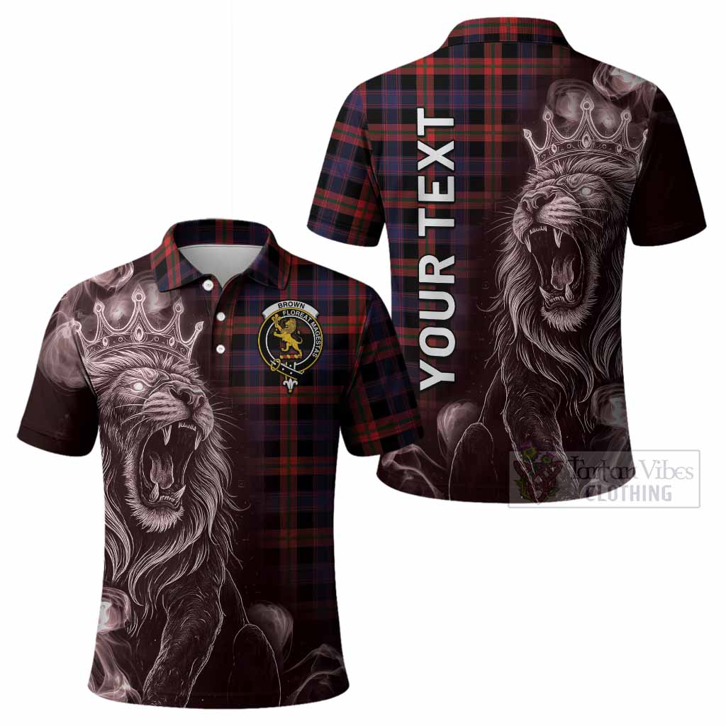 Brown (Broun) Tartan Polo Shirt Roaring Lion Heritage