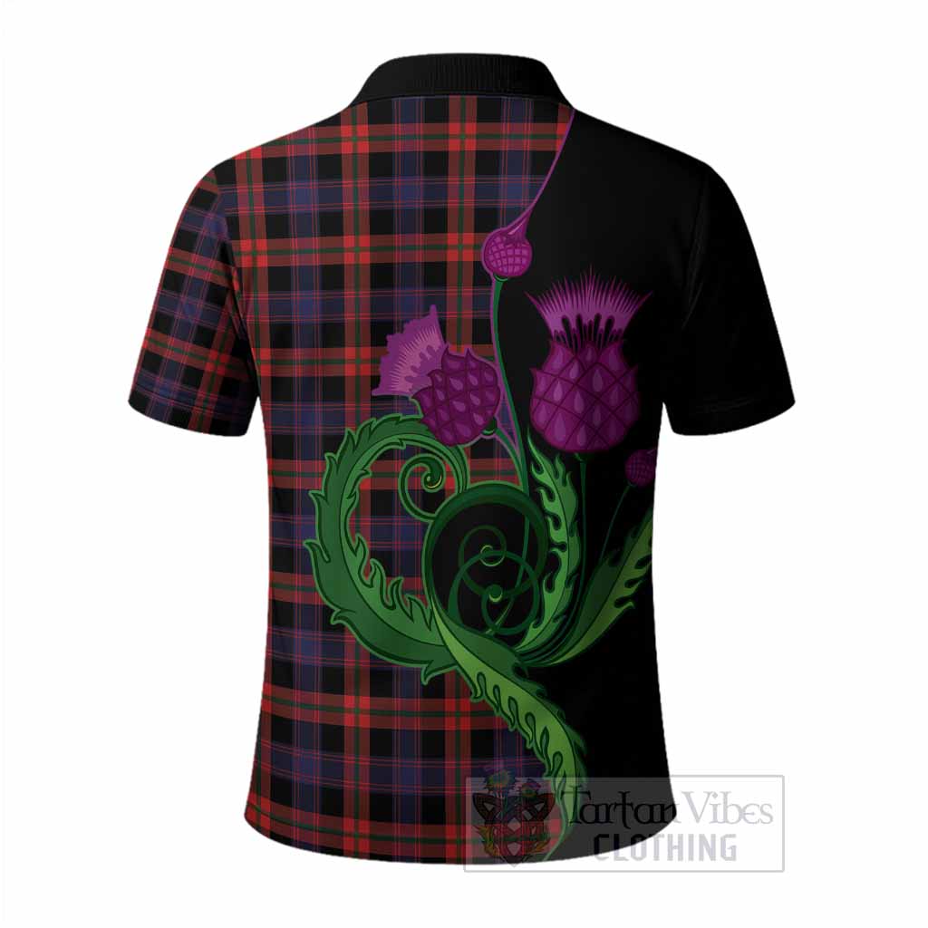 Brown (Broun) Tartan Polo Shirt Traditional Scottish Thistle