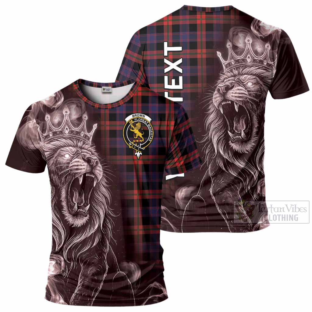 Brown (Broun) Tartan T-Shirt Roaring Lion Heritage