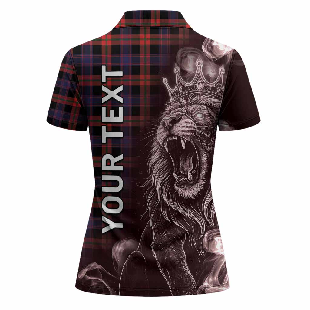 Brown (Broun) Tartan Women Polo Shirt Roaring Lion Heritage