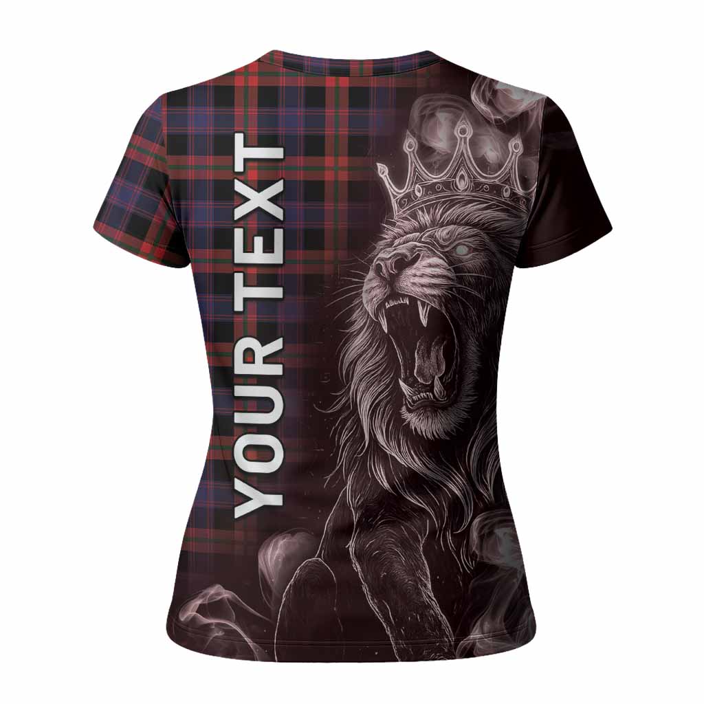 Brown (Broun) Tartan Women T shirt Roaring Lion Heritage