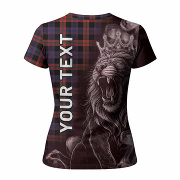 Brown (Broun) Tartan Women T shirt Roaring Lion Heritage