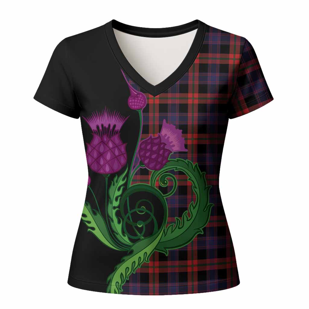 Brown (Broun) Tartan Women T shirt Traditional Scottish Thistle