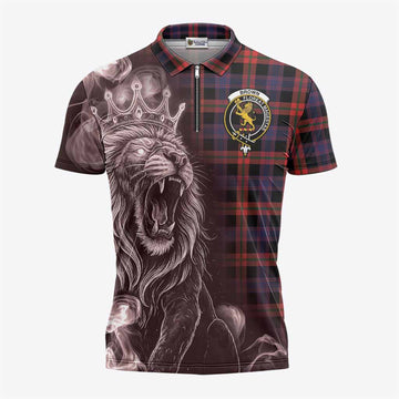 Brown (Broun) Tartan Zipper Polo Shirt Roaring Lion Heritage