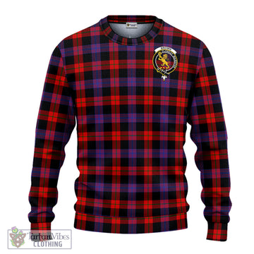 Brown (Broun) Tartan Knitted Sweatshirt with Family Crest - Tartan Vibes Clothing