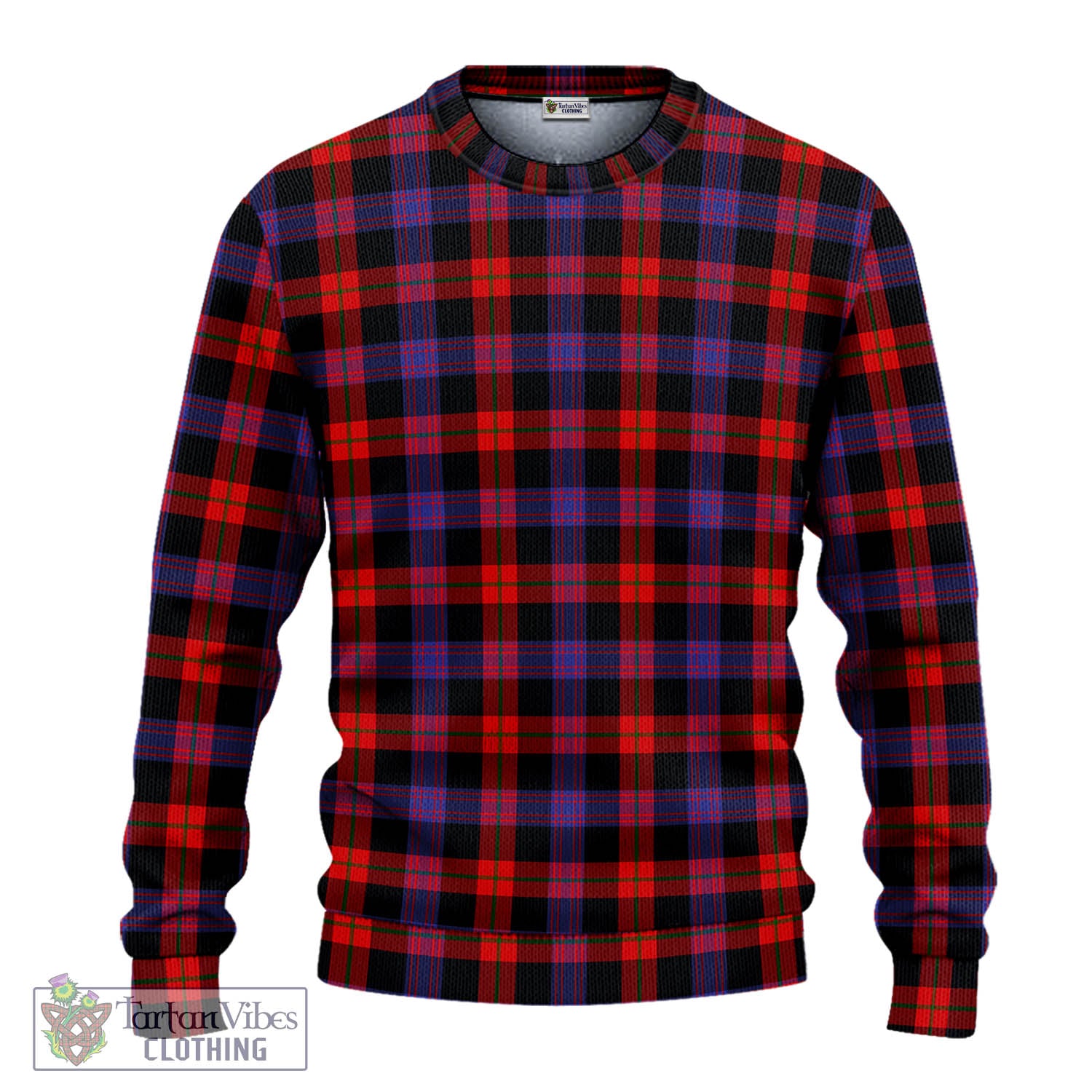 Brown (Broun) Tartan Knitted Sweatshirt - Tartan Vibes Clothing